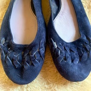 Delman Deep Blue Suede Ballerinas. One Of The Finest Brands. NWOT